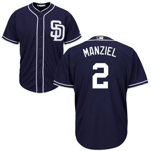 Padres #2 Johnny Manziel Navy blue Cool Base Stitched Youth MLB Jersey